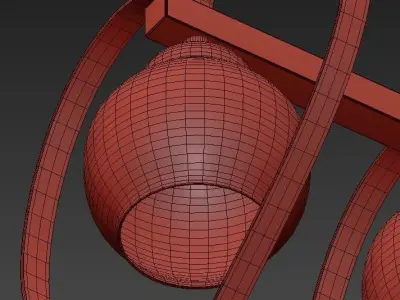 WUMINGHU chandelier with three glass hearts hanging from it 3D model