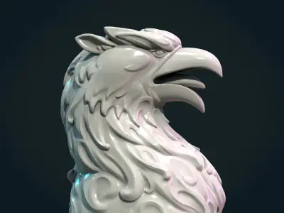 Griffon lion statue 3D print model