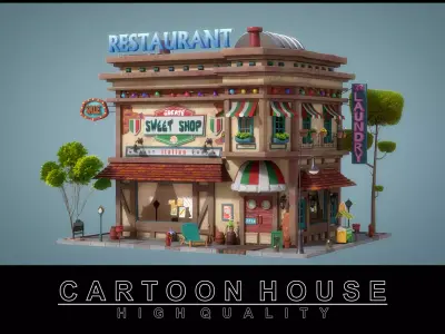 Cartoon House 01 3D model