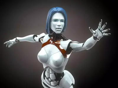 Robotic Woman Cyborg realistic 3D model