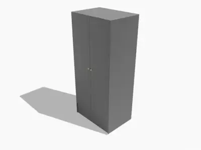 Rakstad Black Two Door Wardrobe 3D model