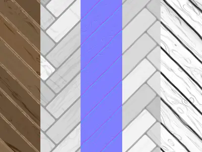 Stylized PBR Texture - Wood Floor Parquet Texture