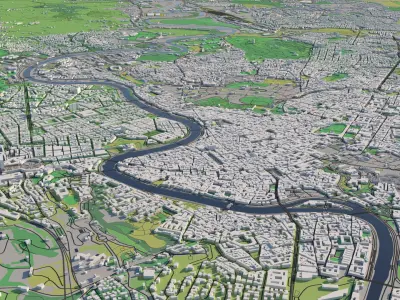 Rome 30x30km City Map 3D model