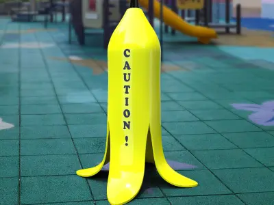 Banana Wet Caution 3D print model
