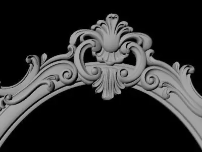 mirror ornate gold frame 3D model