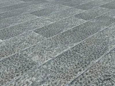 Stone paving Low-poly 3D model