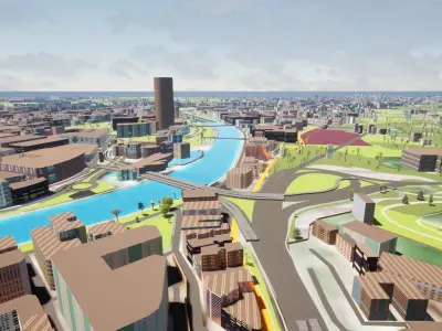 Bilbao City 2021  Low-poly 3D model