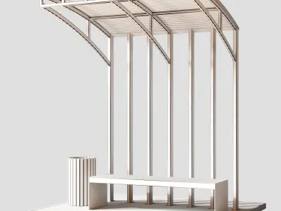 Benches pergola urn 3D model purchase