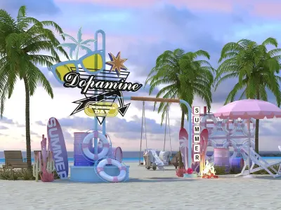 Beach leisure 3D model buy