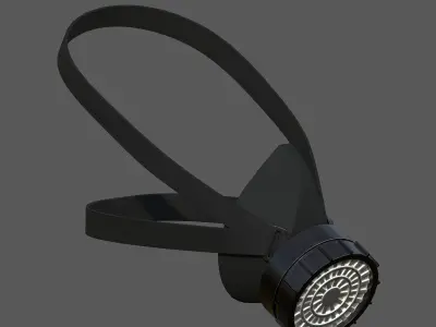 Gas mask helmet 3d model military combat protection safety  Low-poly 3D model