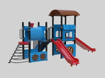 Train Style Playground 2 Low-poly 3D model