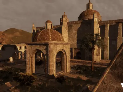 Colonial Convent Church Environment Low-poly 3D model