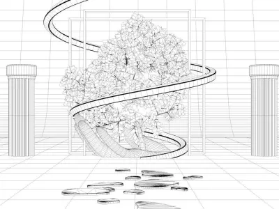 I S O L A T I O N tree in glass box Low-poly 3D model