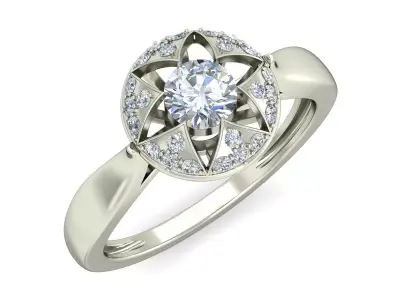 Women Wedding Engagement Ring 3D print model 20