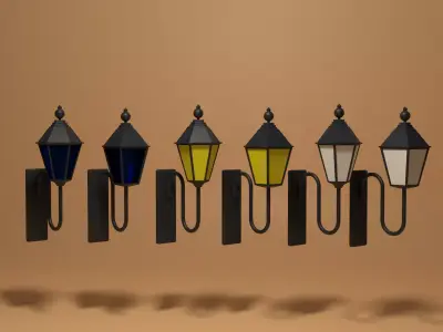 Cartoon Wall Lamps Collection 3D model