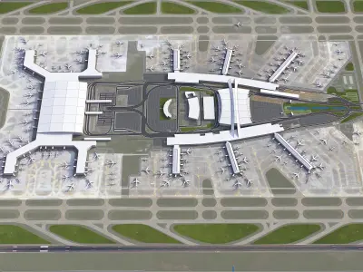 Guangzhou - Baiyun International Airport - CAN Low-poly 3D model