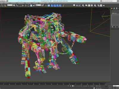 ROBOT-X metal robot with two guns 3D model