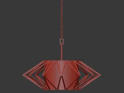 Calliope 6 Light Rustic Gold Leaf Pendant 3D model