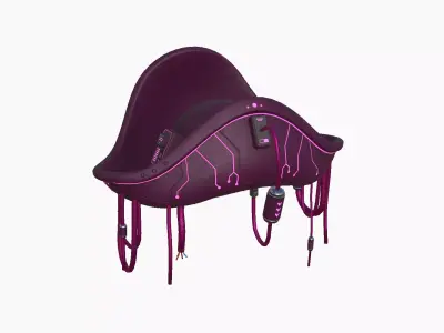 Cyberpunk Pirate Hat A05 - Character Design Low-poly 3D model