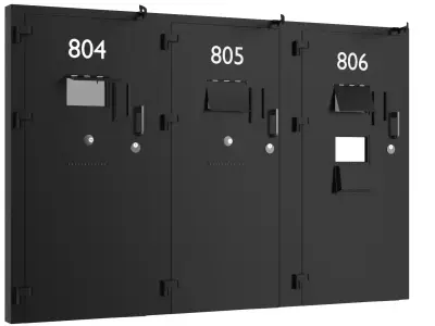 Prison Cell Security Door Steel Black 3D model