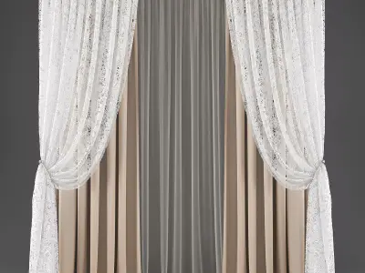 Curtain 3D model 330 Low-poly 3D model