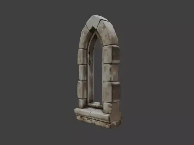 Stone Arch Window Frame Low-poly 3D model