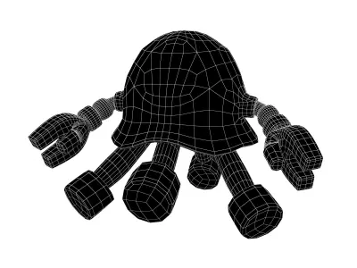 Jellyfish Robot Character v1 002 Low-poly 3D model