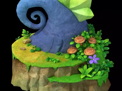 Disney main city - deformed stone 02 3D model