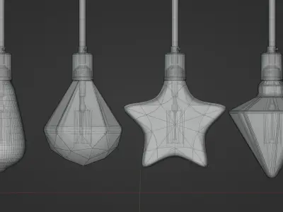 Vintage Edison LED Bulb Assortment 3D model