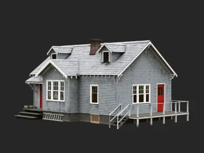 Grey House 3D model
