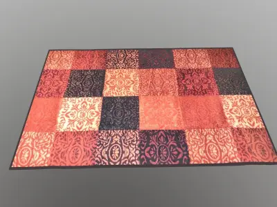 Doormat rug with squares 3D model