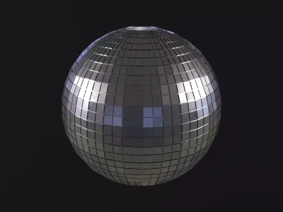 Disco mirror ball Low-poly 3D model