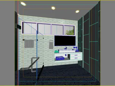 bathroom 6 design with tiles 3D model