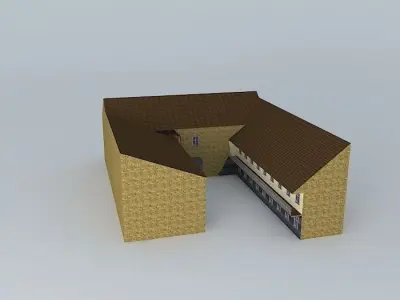 Old House Mid-Europe Low-poly 3D model