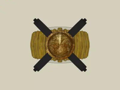 Vintage Standing Clock with Roman Numerals - 3D Model 3D model