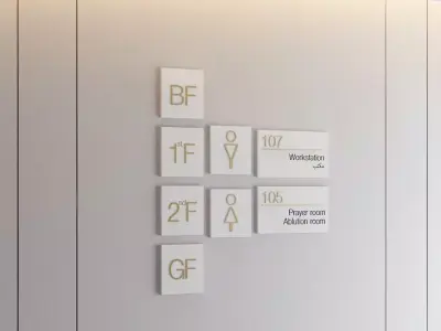 Signage Design 3D Model Interior Scene Low-poly 3D model