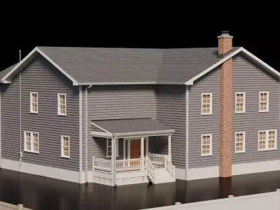 American Cottage House 3 Low-poly 3D model