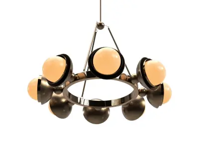 Bronze and Murano Glass Chandelier PBR 3D model