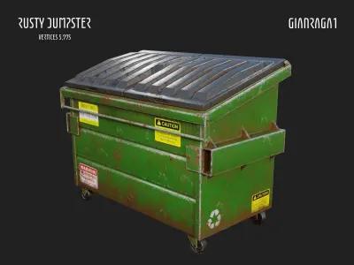 Rusty Dumpster Low-poly 3D model buy