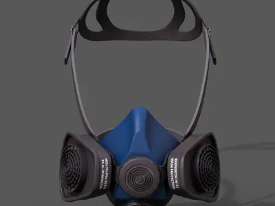 Gas mask protection futuristic technology isolated  Low-poly 3D model