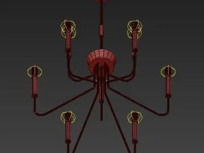 Eurofase Rado 24 34 Wide Black 9 Light 2 Tier Chandelier 3D model
