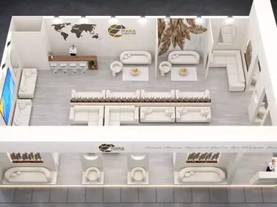 8-Modern Exhibition Booth 16x10m - 3ds Max - Corona Renderer 3D model