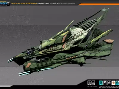 SF Alien ComanderShip A4 Low-poly 3D model