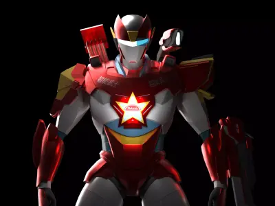 Red Bot Model Character 3D model