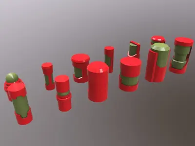 12 Sci-Fi Capsule Models Kit Low-poly 3D model