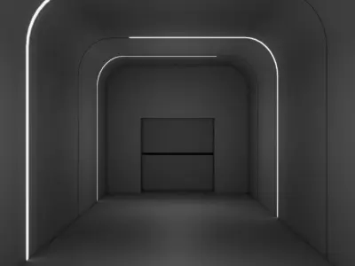  Sci Fi Tunnel Low-poly 3D model