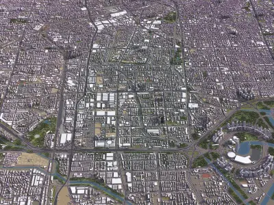 Zhengzhou - 3D City Model Low-poly 3D model