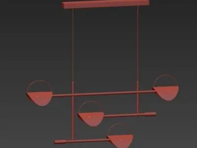 Bars Fountain Chandelier 6 3D model