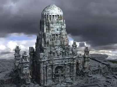 Fallout inspired wasteland civilisation tower 1 3D model