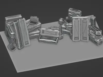 Sci-Fi Crate Box Sci Fi Pack Bundle Kitbash Pack Low-poly 3D model